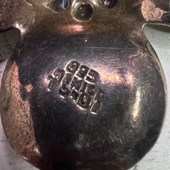 Vintage Mexico Taxco Sterling Silver Dogwood Flower Brooch Necklace Pendant B6 - Picture 3 of 4